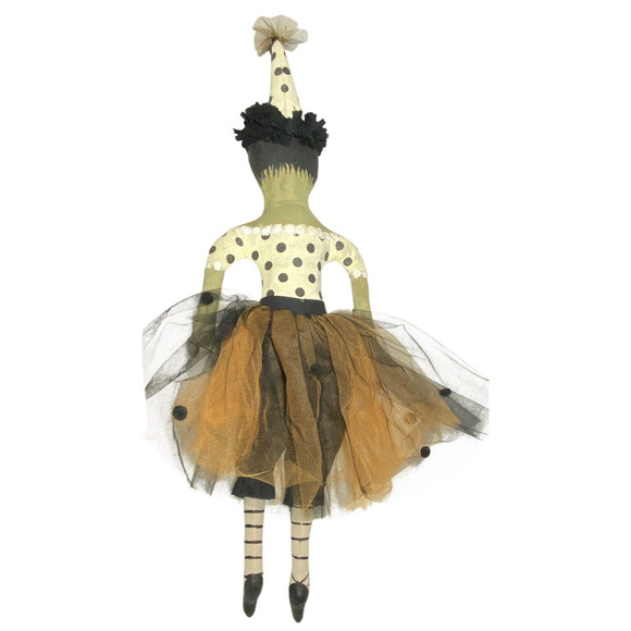 Sharon Andrews Primitive 22" Halloween Rare Green Face Arms Pumpkin Shelf Figure - Picture 4 of 10